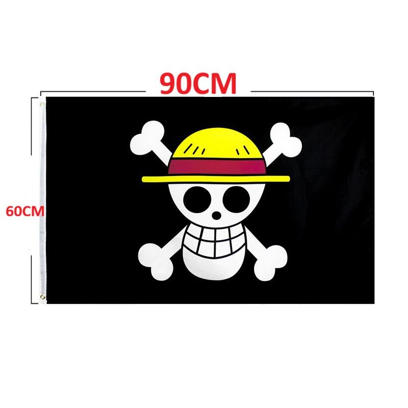 60*90CM Pirate Monkey D.Luffy Skull Flag Toy Straw Hat Pirates Trumpet Banner Flag Yacht Decoration Gifts