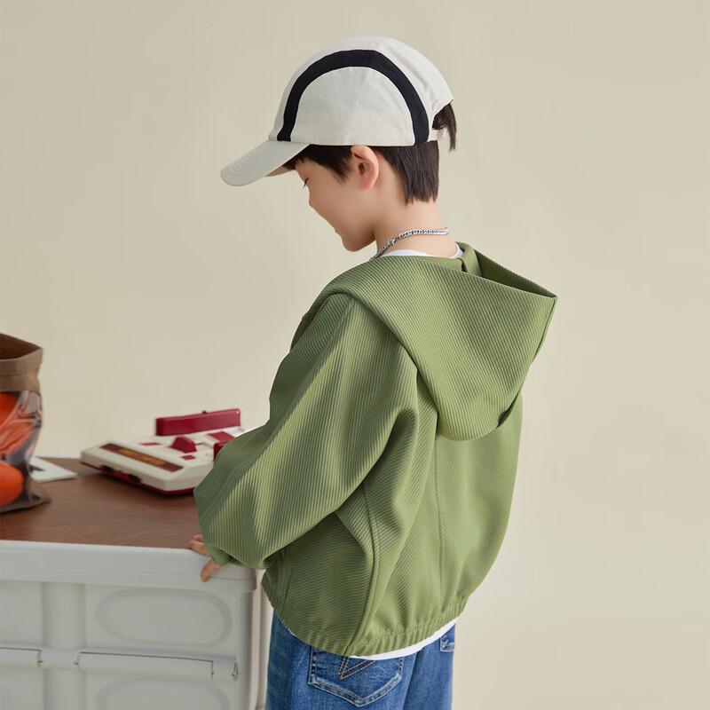 Duoduojia Boys  Loose Fit Hooded Twill Jacket 140
