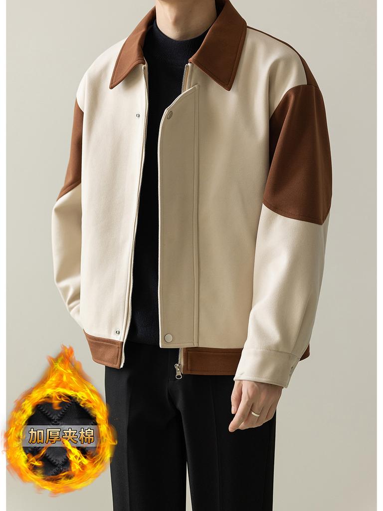 Loose Casual Splicing Contrasting Color Jacket Men's Korean Version Spring and Autumn New Trendy Casual Jacket