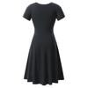 Damen Lässiges Modefarben Kreuz V-Ausschnitt Kurzarm Taille A-Linie Großer Schwung Kleid