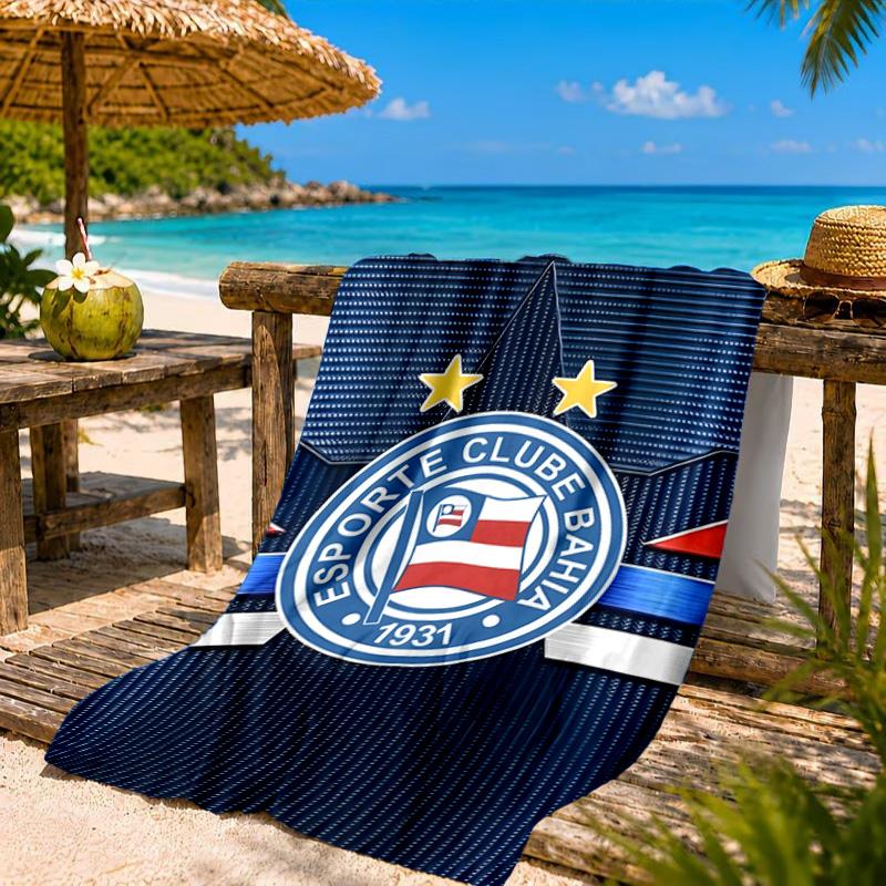 Fc Crest Design Printed Microfiber Beach Towel, Soft And Absorbent, Quick-Dry, Ideal for Summer Travel, Beach Essential, Swimming Pool
