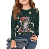 Christmas Day Girls Long Sleeve T Shirts Kids Fall Tops Crewneck Printed Basic Tees