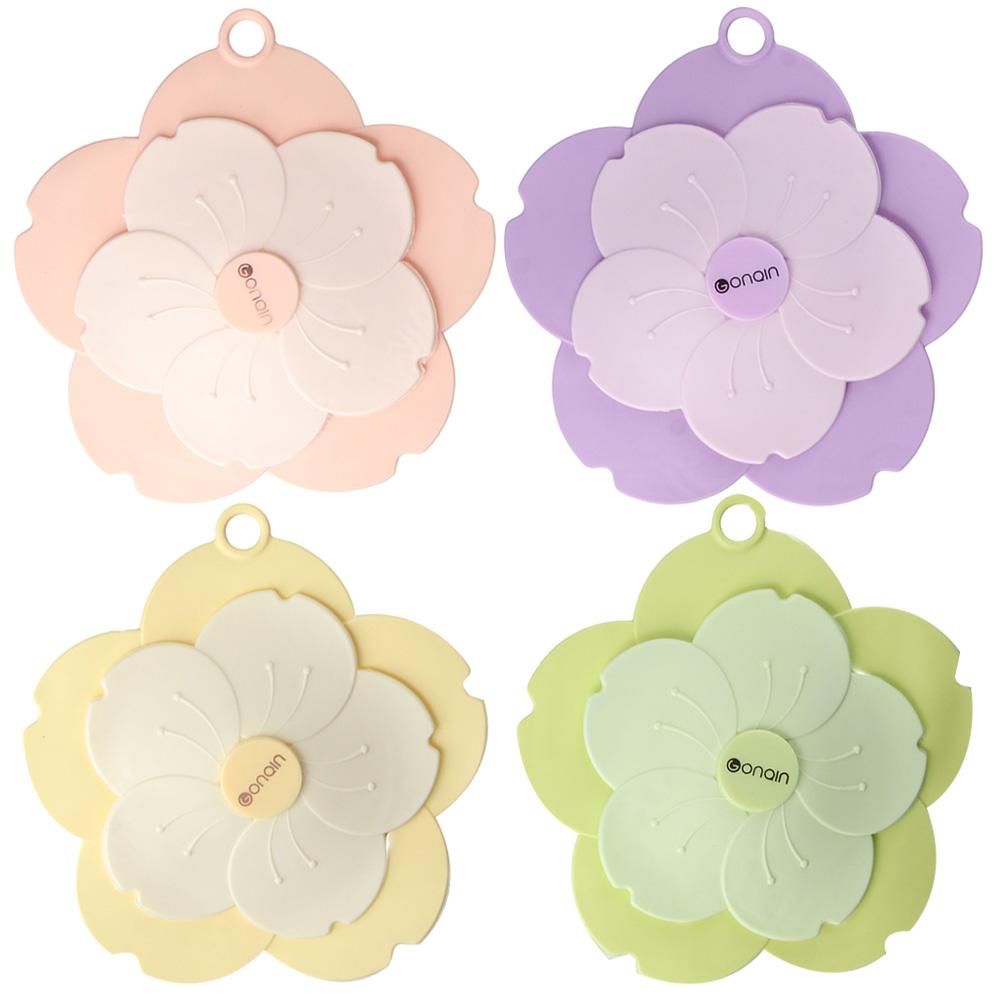 

4pcs Flower Pattern Silicone Hair Catcher Large Bathtub Drain Stopper Bathroom Floor