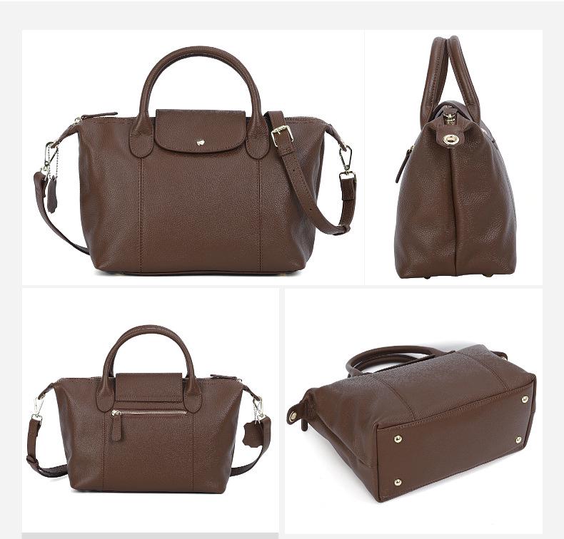 Women's Genuine Leather Tote: 2025 New Arrival, Large Capacity, Casual Shoulder & Crossbody Boston Bag