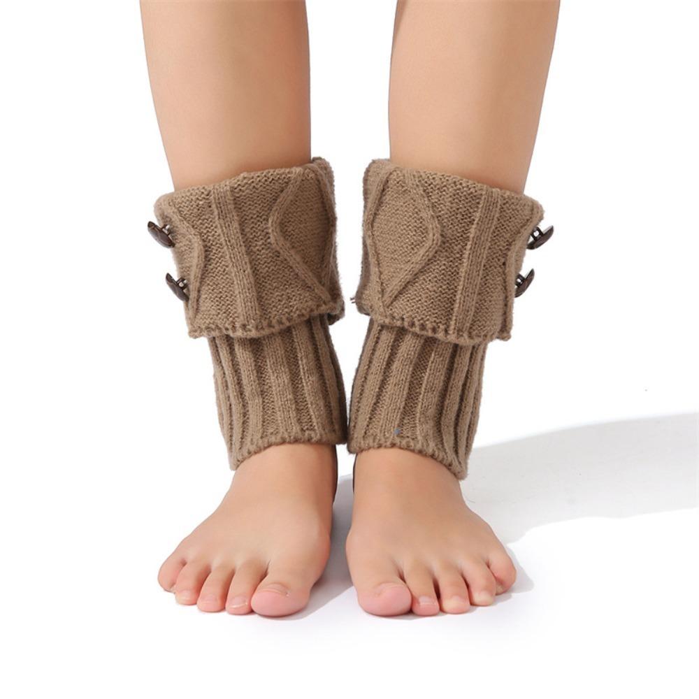 Buttons Crochet Knitted Leg Warmer Thermal Boot Cover New Short Leg Warmers  Autumn Winter