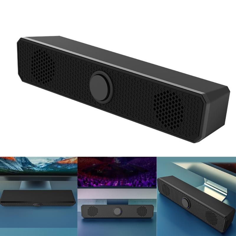 Mini Sound Bar USB Powered Sound Bar Speaker for Computer Desktop Laptops PC, Black