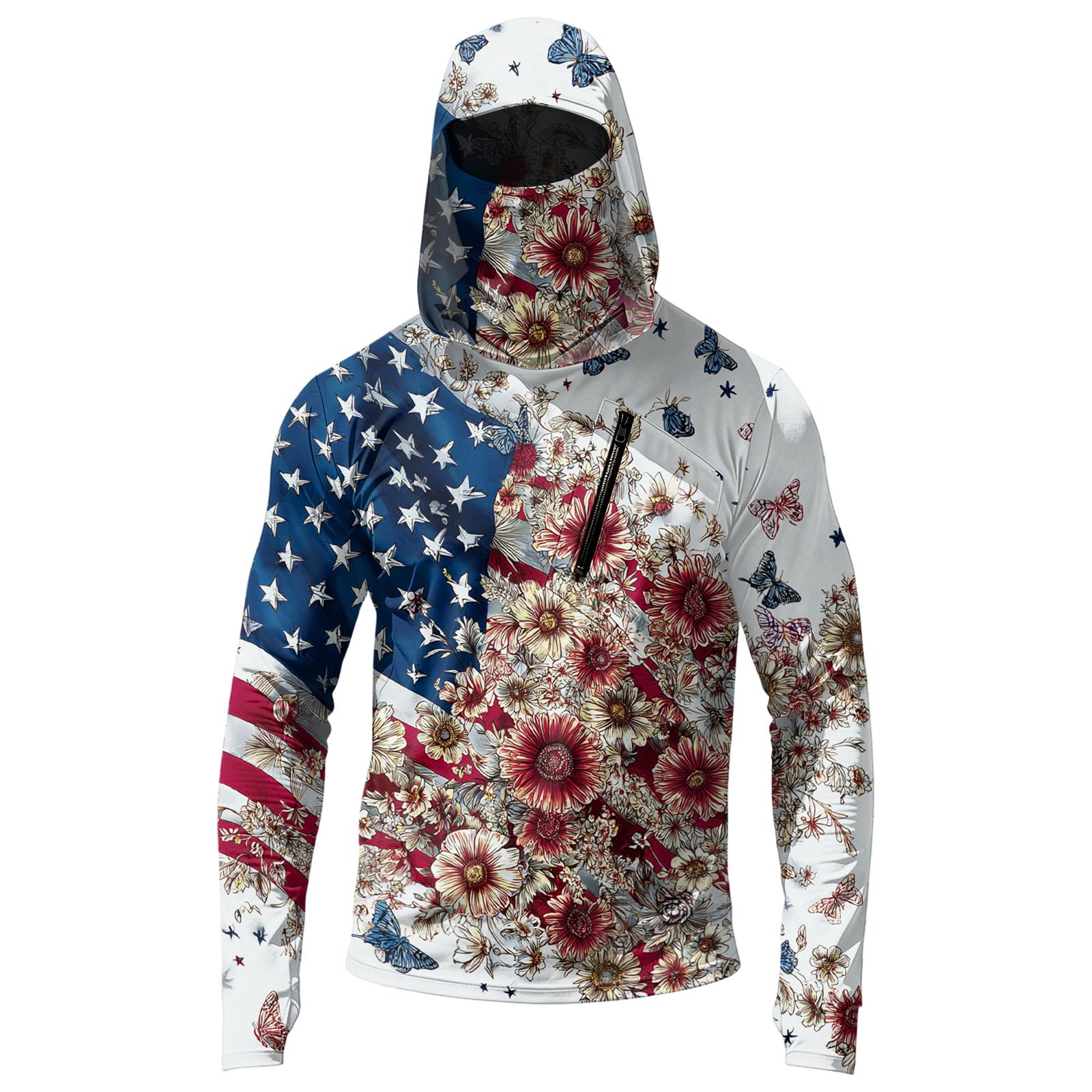 

Men s Casual Hooded Long Sleeve Sunscreen Top M