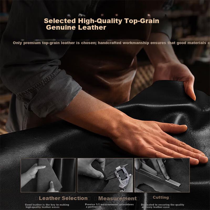 Edgar First Layer Genuine Leather Huawei Mate80/Mate80 Pro Phone Case Premium Full-Coverage Flip Smart Window Luxury Shockproof Cover
