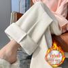 High-Waisted Fleece-Lined Chenille Cotton Plush Long Pants, Narrow/Wide-Leg Options, Casual & Fashionable for Autumn/Winter.