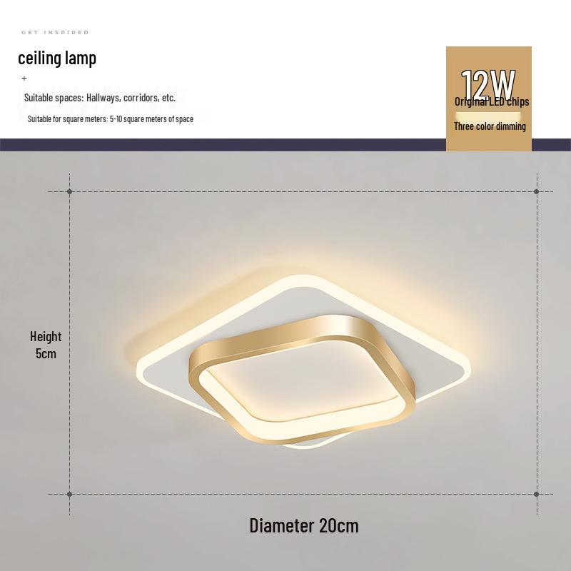 Nordische minimalistische Deckenleuchte für Flure, Eingänge, Balkone und Garderoben - Schwarz-Weiß-Design.