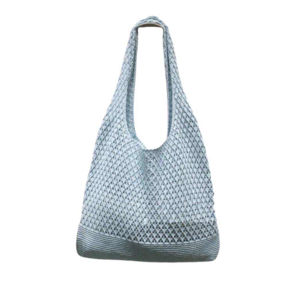 Top-handle Knitted Tote Bag Solid Color Women Crochet Handbags Big Purses Summer Beach Bag  Travel