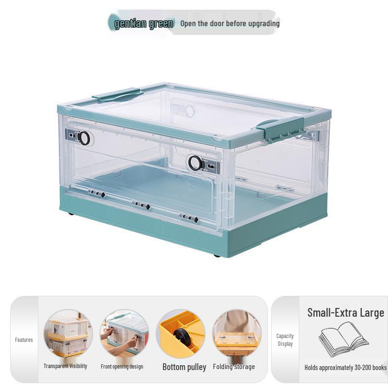 Transparent Foldable Storage Box with Five-Sided Opening for Clothes, Quilts, and Toys