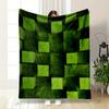 Green Geometric Texture for All Seasons Blanket Lunch Break Throw Gift