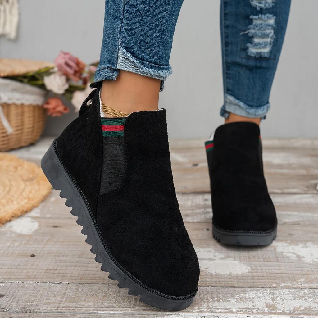 Fashion New Autumn Winter Woman Boots Women Shoes Ladies Low Heeled Ankle Boots Women Platform Warm Fleece Shoes Snow Boots Bottes