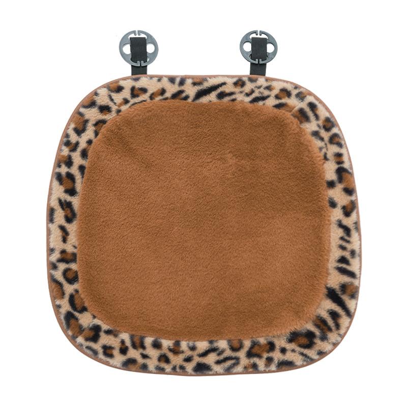 Comfortable Car Seat Decoration Bow Plush Seat Cushion Leopard Print Car Headrest  Cushion Front
