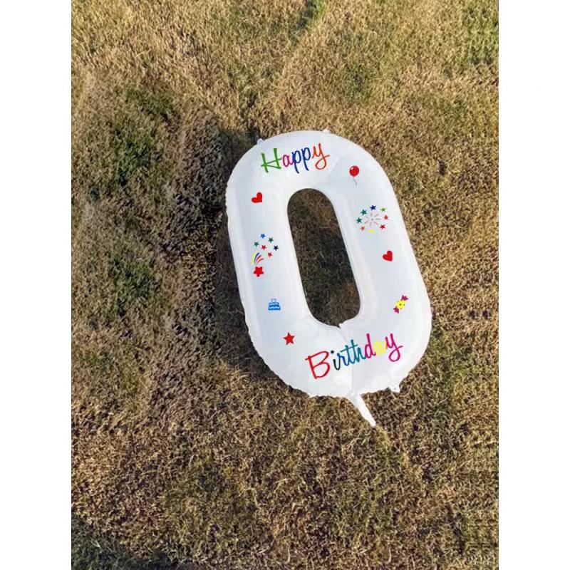 Smiley Face Number Balloons for Kids' Outdoor 2nd Birthday Party Decorations & Photo Props