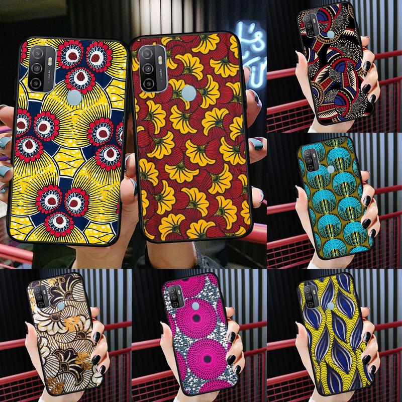 African Prints Fabric Case For Oppo A54 A74 A94 A54S A57S A15 A16 A17 A52 A72 A76 A96 A58 A78 A98 A77 A5 A9 Cover