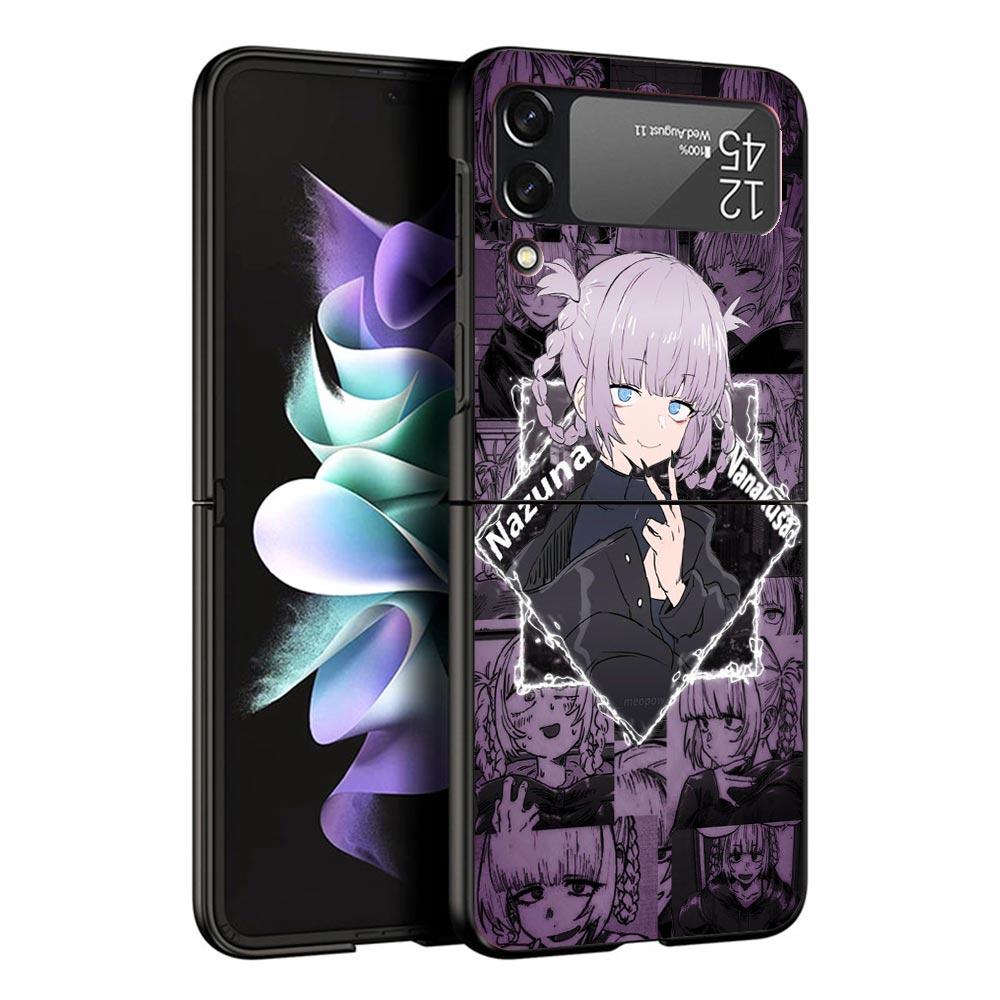 Nazuna Nanakusa Anime Black Phone Case For Samsung ZFlip7 ZFlip6 ZFlip5 ZFlip4 ZFlip3 5G Hard Protective Galaxy Z Flip 3 4 5 6 7