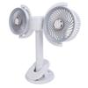 Double Head Clip On Fan Rechargeable Dual Brushless Motor 360 degrees  Rotation Desk Cooling Fan with LED Light