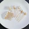 Pearl Crystal Hair Pins Comb Set Bridal Wedding Hair Accessories Handmade U-shaped Hairpins air Comb for Bridesmaids,Prom
