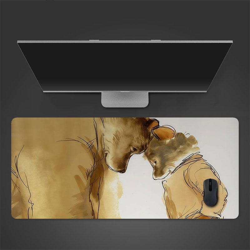 Ernest & Celestine Poster Mouse Pad, Large Gaming Desk Mat, Non-slip XXL Mousepad for Laptop & Tablet, Mini PC Playmat with Stitched Edges