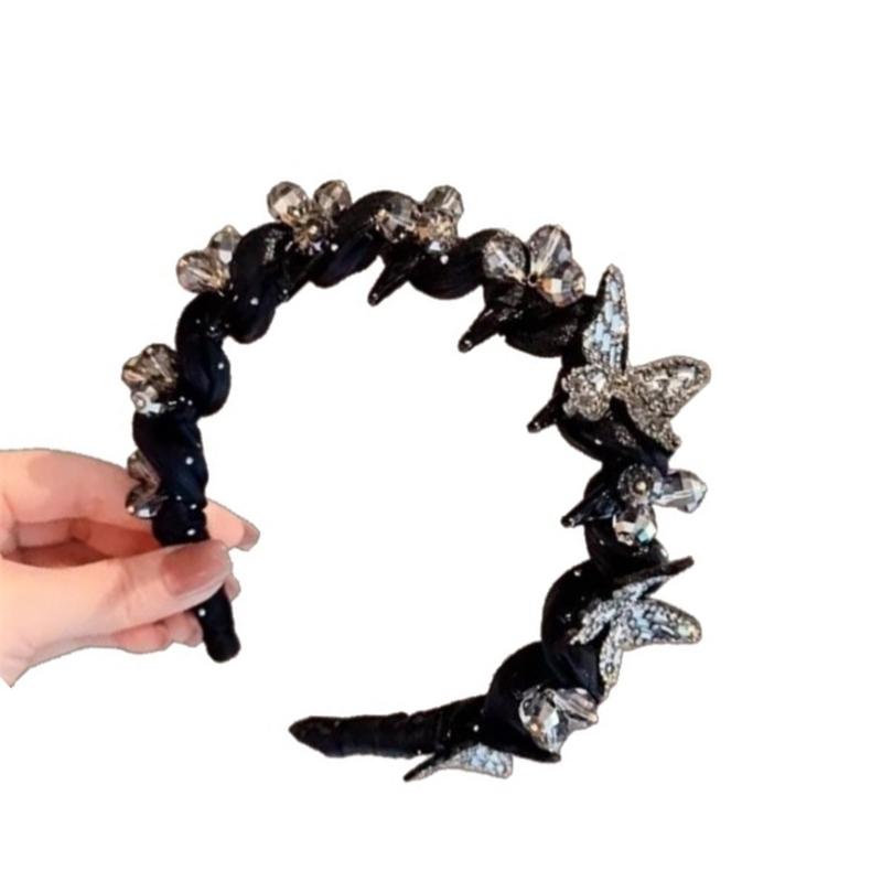 Temperamento Elegante Aro de Cabelo de Borboleta Coreano Doce Antiderrapante Acessórios de Cabelo para Festa Casamento