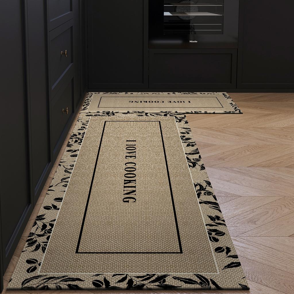 Kitchen Floor Mat Non-slip Foot Mats Long Carpet Runner Rug Retro Geometric Stripes Home Decoration Rugs