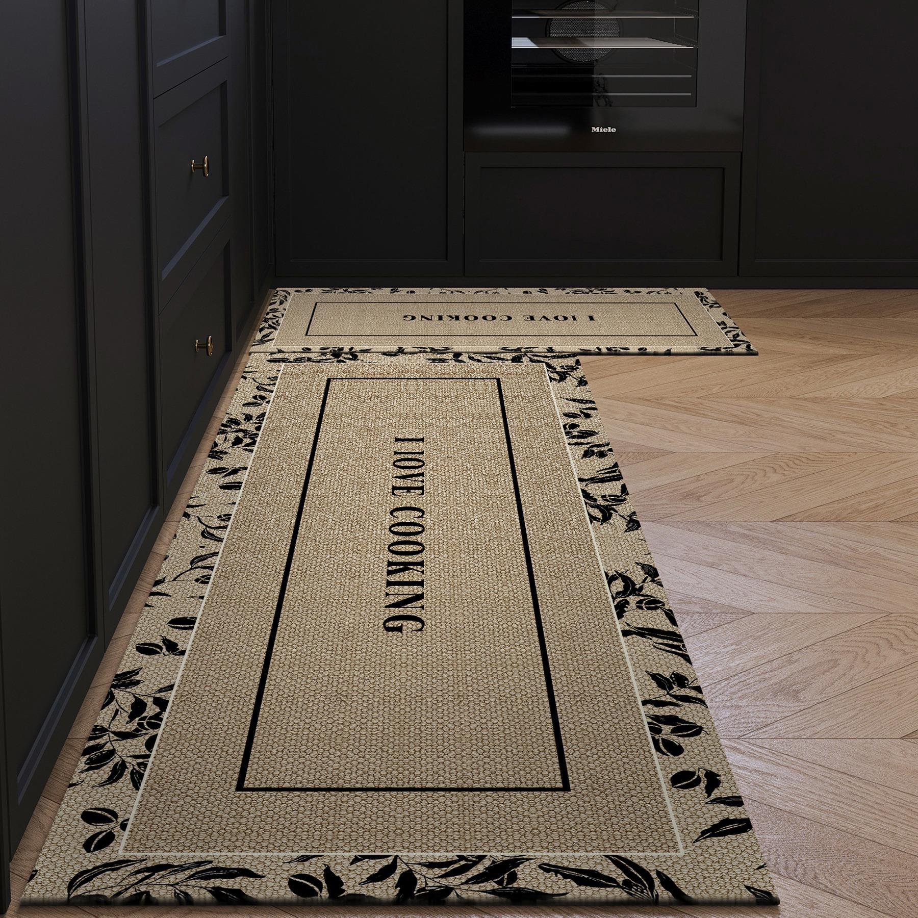 Kitchen Floor Mat Non-slip Foot Mats Long Carpet Runner Rug Retro Geometric Stripes Home Decoration Rugs
