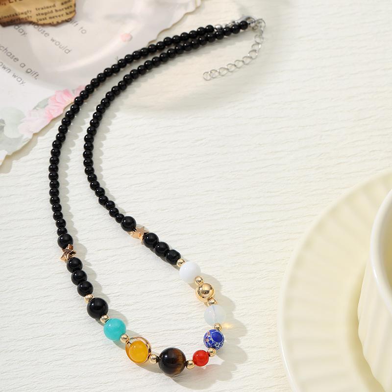 Popular Solar System Galaxy Bracelet Natural Stone Eight Planets Universe Guardian Star Bracelet