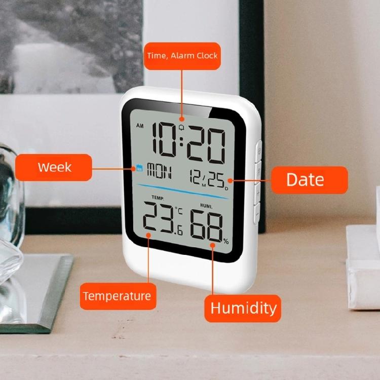 Alarm Clock With Hygrometer Thermometers And Temperature Unit Conversion For Home Office
