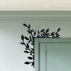 1ks Květinová Rostlina Železný Rohový Dekor Dveří, Kovový Rohový Nástěnný Art Dveří, Kovová Značka Rostliny Vrchní Část Dveří, Kovová Dekorace Rohu Dveří