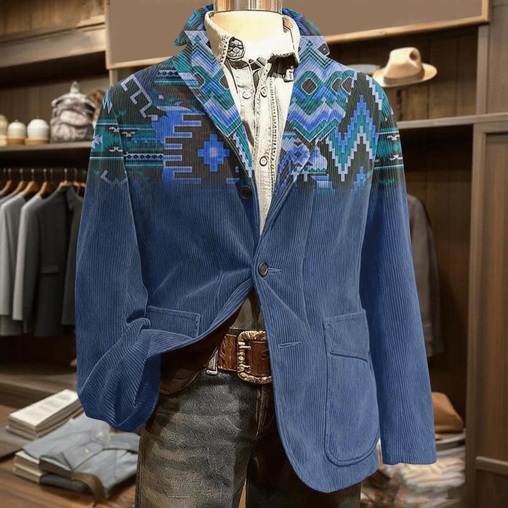 Herren Hässlicher Weihnachten Kord Warmtaschen Anzugjacke Strickjacke Herren Freizeitanzug