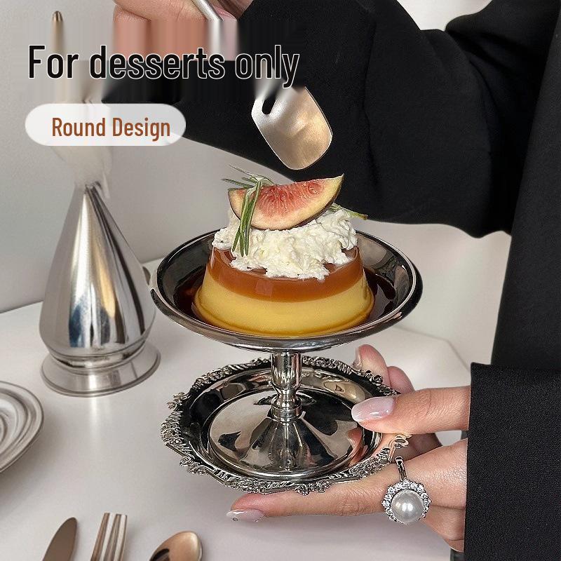 European Stainless Steel High-Foot Dessert Cup for Ice Cream and Pudding