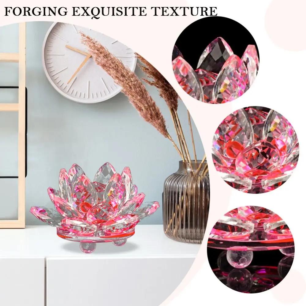 Kristall Lotus Blume Figurine Home Hochzeit Dekoration Glas Handwerk Sammlung Briefbeschwerer Tisch Ornamente Souvenir Geschenke