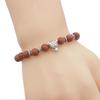 Gold Sandstone Leopard Head Alloy Bracelet