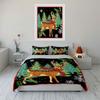 Christmas Deer with Red Scarf Bedding Duvet Cover Set Duvet Cover Pillowcases  (1*Duvet Cover 2*Pillowcases, Without Duvet Insert)