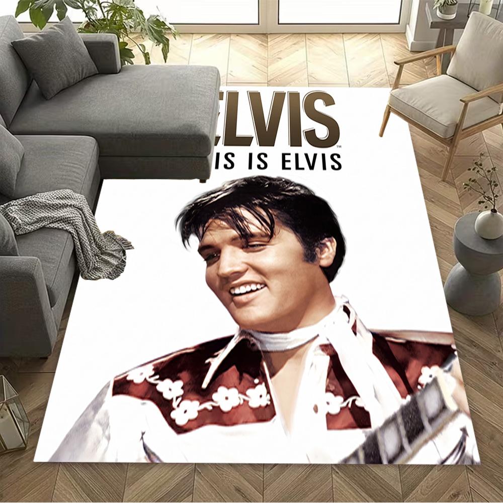 Elvis Presley Music Legend Floor Rug Office Rug Design for Hallway Living Rooms Decorate room Kitchen Antislip Carpet Anime Office Decor Spiritual Gif