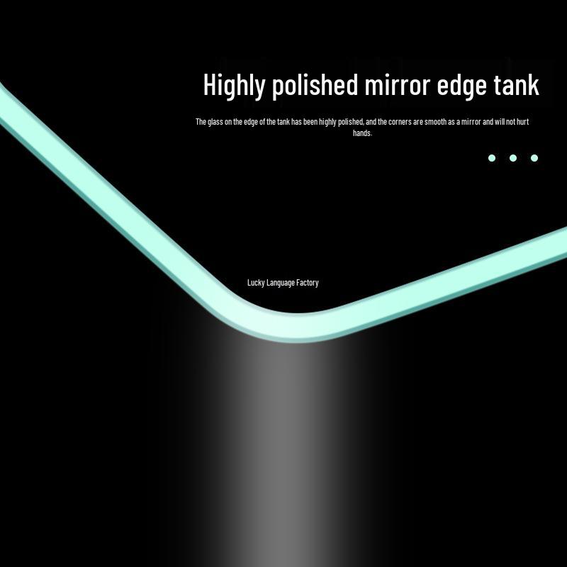 Mini Eco Fish Tank: Hot-Bent Glass, Desktop Goldfish Betta Aquarium, Water-Free Design for Living Room