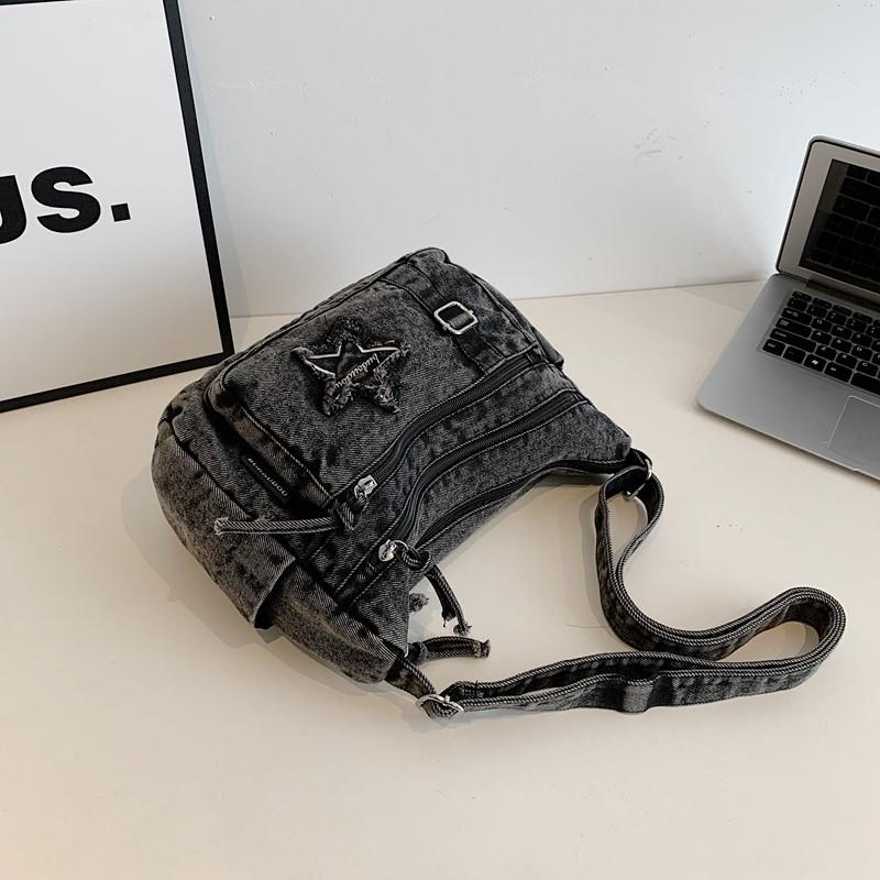 Ledig Ny Mode Denim Damväska Dam Handväskor Axel Messenger Väska Jeans Dam Axelväskor Dam Tygväska Cowboyväskor