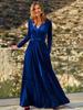 Elegant Velvet V-Neck Bridesmaid Dress for Autumn/Winter