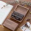 Retro Wooden Box Set: Uppercase & Lowercase English Alphabet and Number Stamps