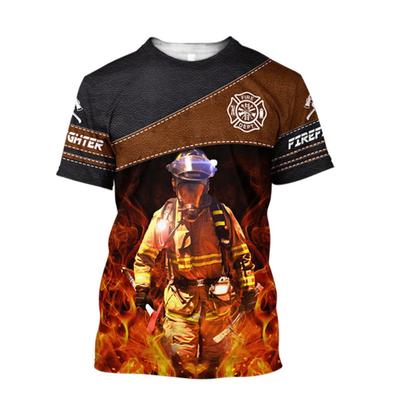 New Pattern Men's T-shirtFirefighter Graphic 3D Print Oversize O-neck Tees Fashion Casual Breathable Short Sleeve Top