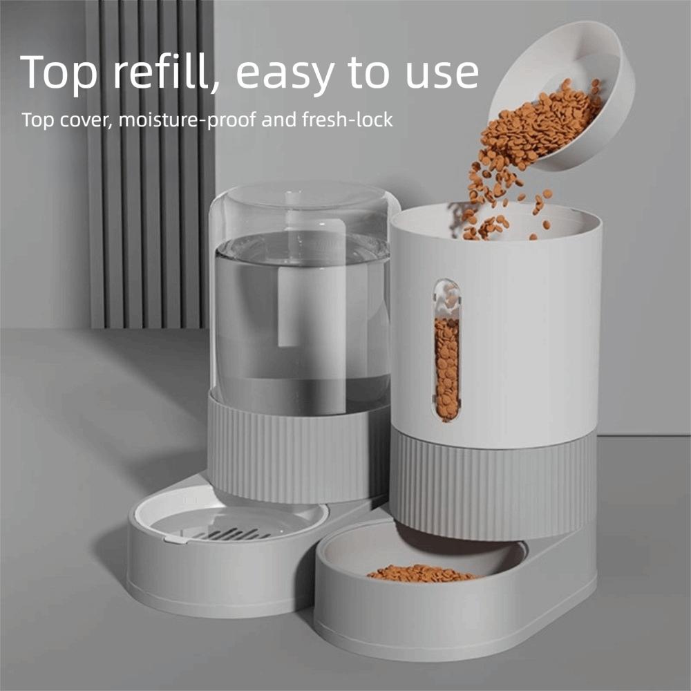 Transparent Automatic Pet Feeder Large Capacity Detachable Gravity Food Bowl Spill Proof Plastic Pet Water Food Bowl