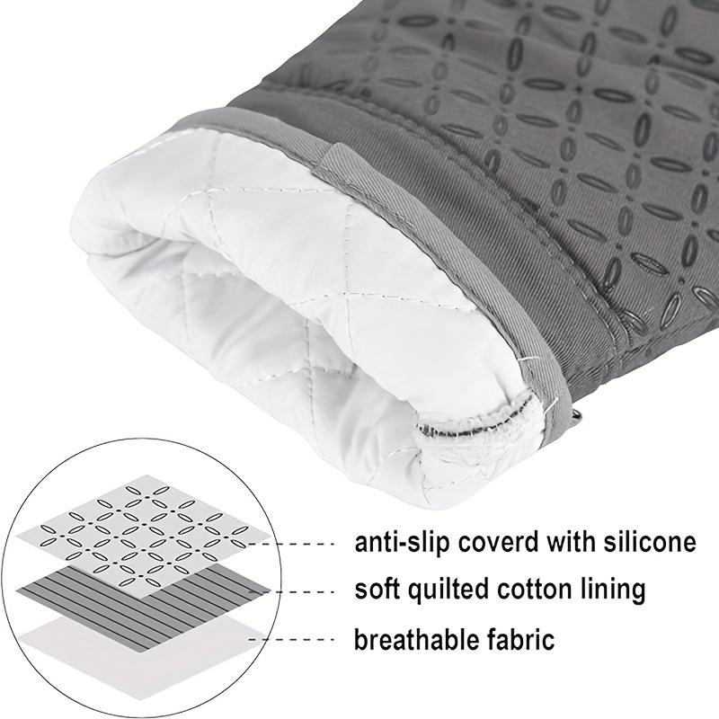 6 buc Mănuși de cuptor și suporturi pentru oale, Mănușă de cuptor de bucătărie Rezistentă la căldură mare 500 de grade Mănuși de cuptor extra lungi și suporturi pentru oale cu suprafață siliconică anti-alunecare