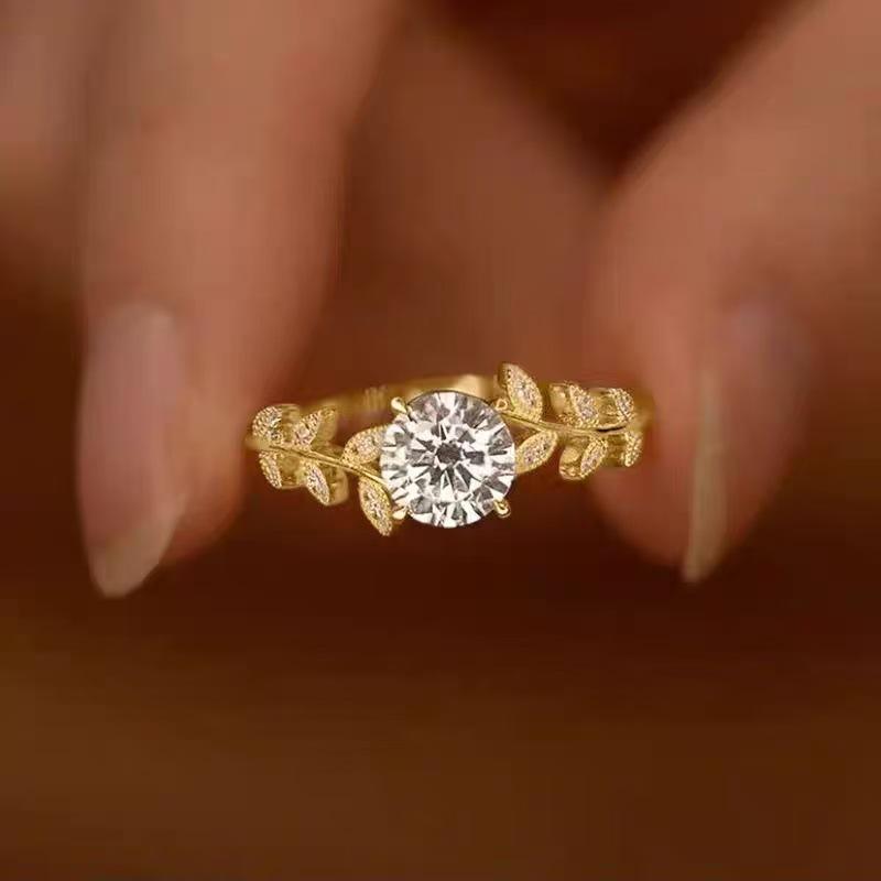 Fresh Sweet Adjustable Rhinestone Zircon Ring for Women