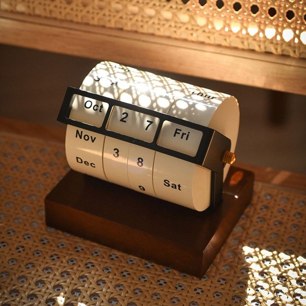 Daily Flip Perpetual Calendar Reusable Manual Countdown Calendar Gift Rotary Calendar  Home