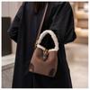Light Luxury Fashion Women's Shoulder Bags High Quality PU Bag Body Plush Handle Ladies Messenger Bag Casual Retro Female Bucket Bag Mother's Day Gift