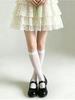 1/2 Pairs Women Black White Knee High Socks Uniform Style Solid Color Calf Socks