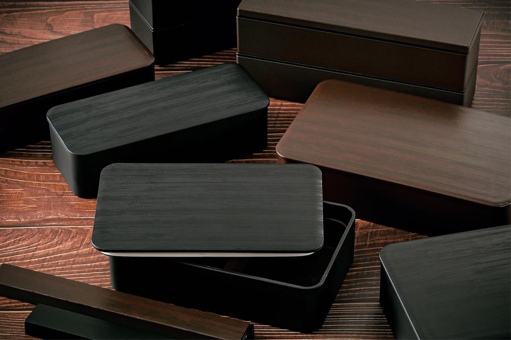 Tatsumiya WOOD STYLE Slim Lunch Brown Wood 30461 Single-Tier Box, Grain, 550mm,