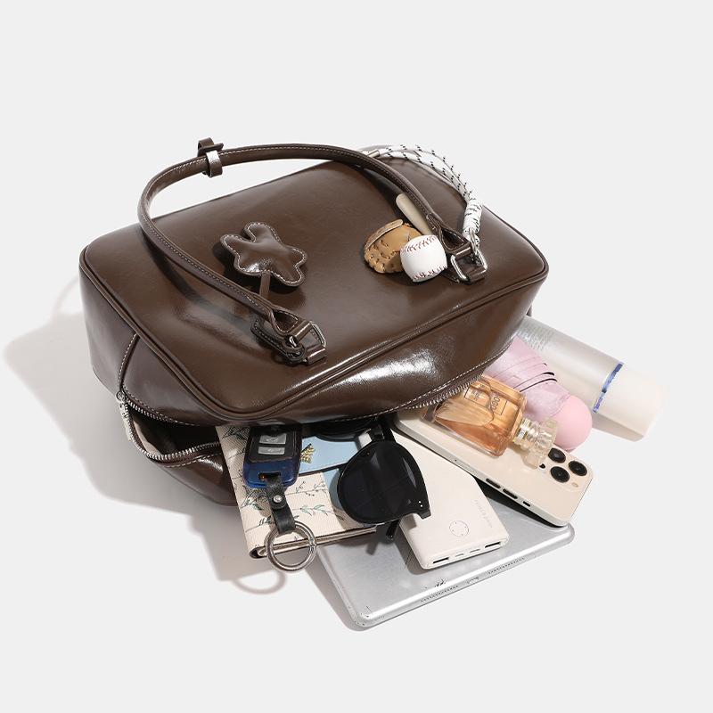 Vintage Briefcase, Beta Bag, Large Tote Bag, Women's Large Capacity Hand-held Boston Bag, Autumn and Winter Commuting Shoulder Bag